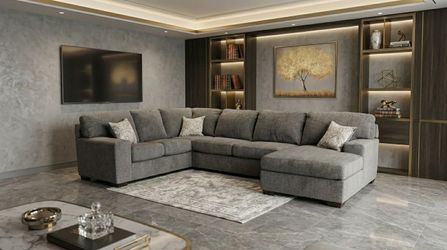 FREE White Glove Delivery – S319 Austin Ash Sectional | Brand New