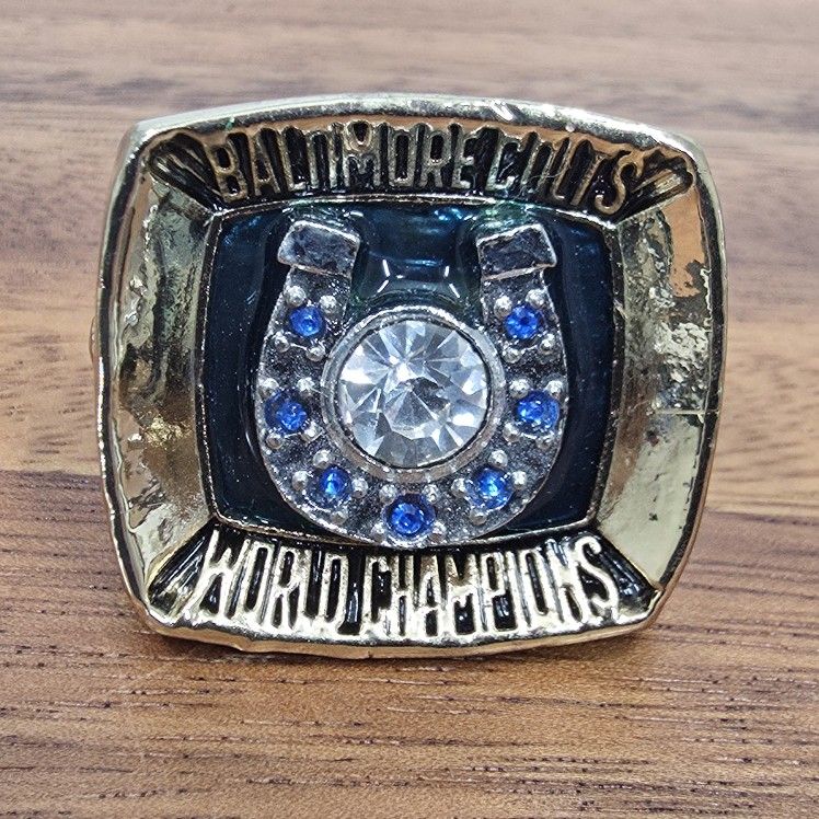 Baltimore Colts Championship Ring Men's Sz 10 Fan Edition Superbowl Gold