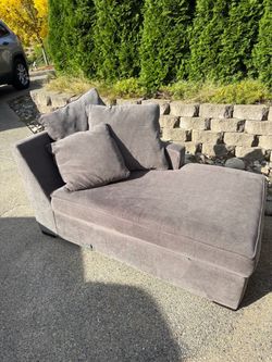 Large Comfy Grey Chaise Lounge Sofa - excellent condition