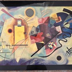 LARGE Vintage Kadinsky “Yellow-Red-Blue” Lacquer Art Print 57” x 32”