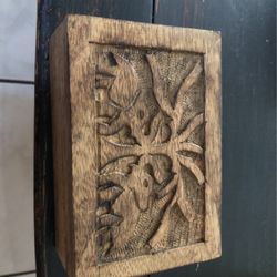 Vintage Hand carved Wooden Box