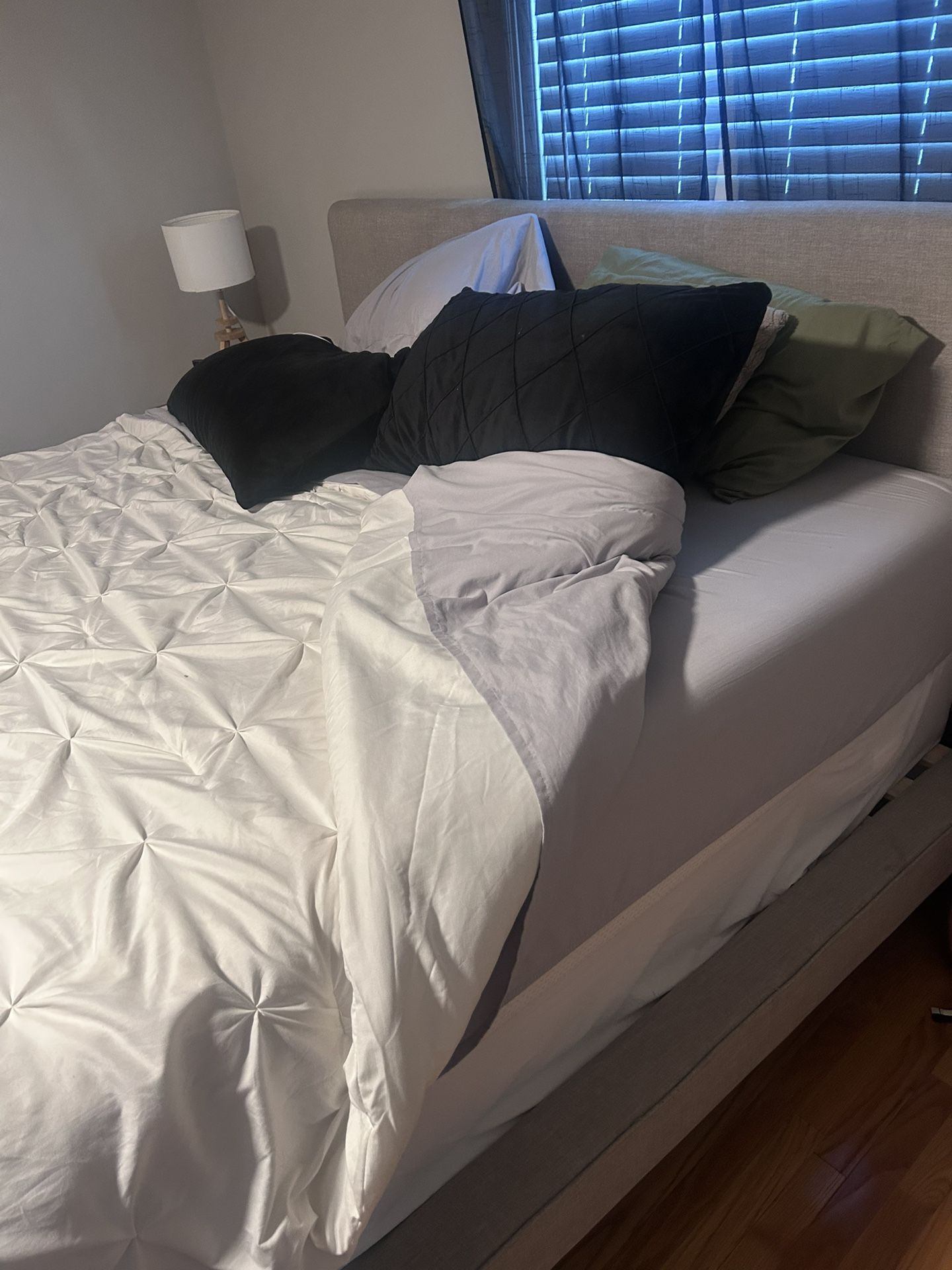 California King Frame, Mattress And Box Spring