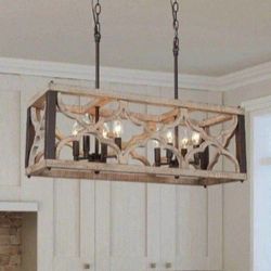 LNC 27.5" X 10.5" Wood Farmhouse Pendant Light