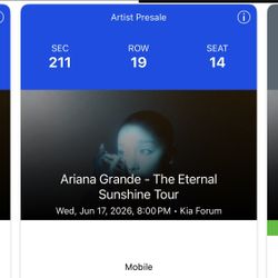 Two ari tickets for sale