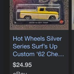 Hotwheels Surfs Up Edition 62 Chevy Pic up