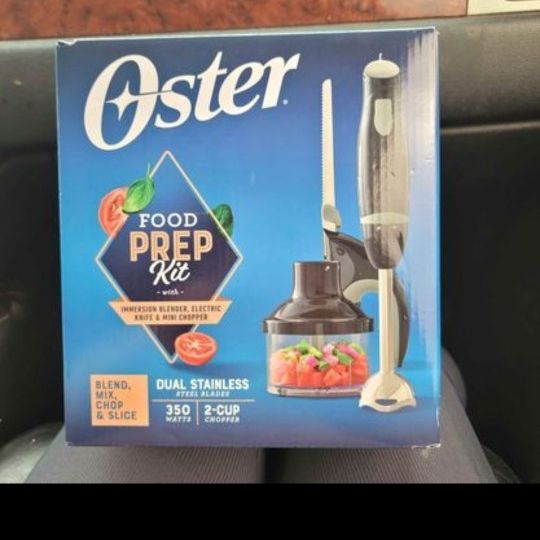 Oster Food Prep Kit with Immersion Blender, Electric Knife, and 2-Cup Mini  Food Chopper