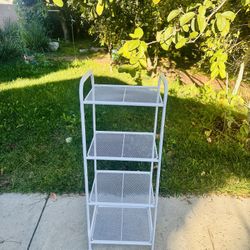 4 Tier Metal Storage Rack Shelves Stand Size Length 15", Width 12", Height 40" New Condition