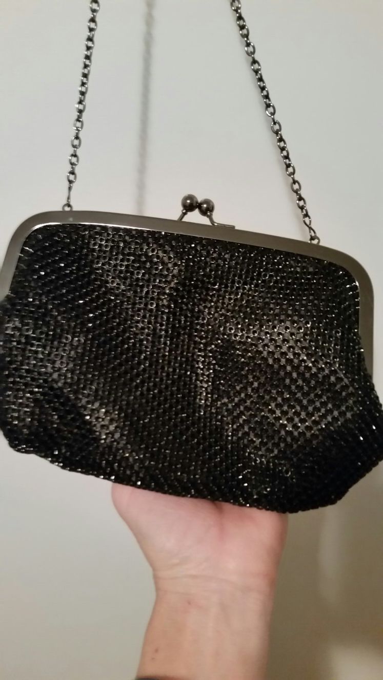Small purse with long chain strap