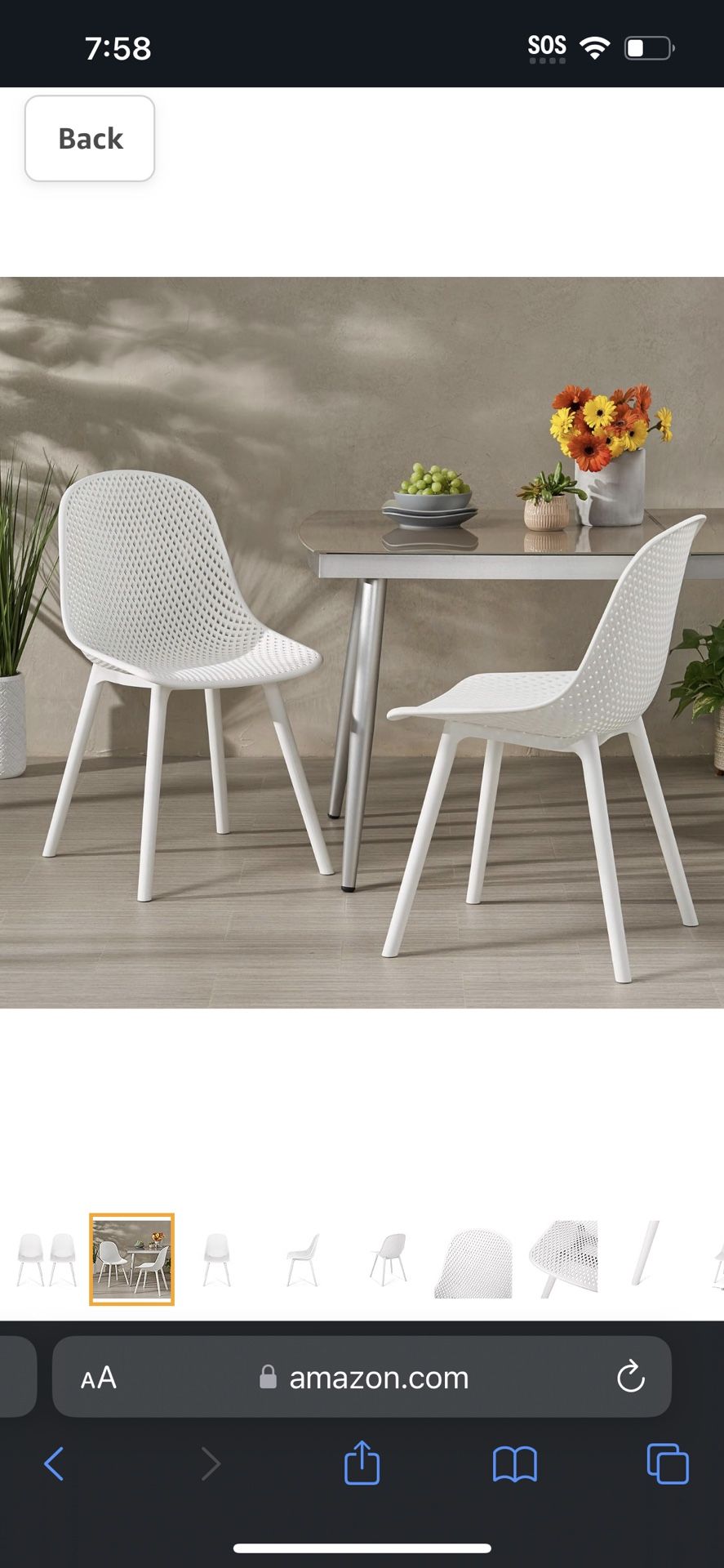 Christopher Knight Home 312459 Darleen Outdoor Dining Chair (Set of 2), White