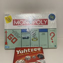 sealed MONOPOLY AND YAHTZEE Board Games New! 