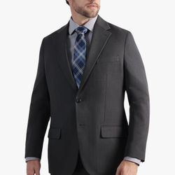 Jmh Men's Premium Stretch Classic Fit Suit Jacket Only - Med Grey 48 Long