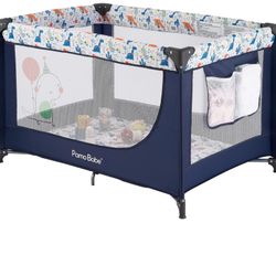 New Travel Foldable Portable Bassinet Baby Infant Comfortable Play Yard Crib Cot with Soft Mattress, Breathable Mesh Walls, 