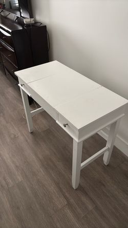 A white vanity