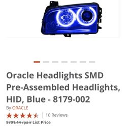 Dodge Charger Blue LED Halo Headlight Assembly (HID) 05-10