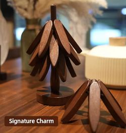 4 Wooden Trivets for Hot Dishes