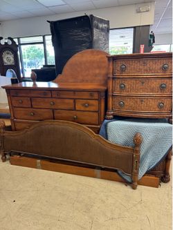 Tommy Bahama king size bed frame with two nightstands