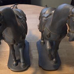 VTG Original Chinese Vintage Pewter Statues