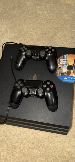 Sony PlayStation 4 Pro Bundle with 2 Controllers and GTA V