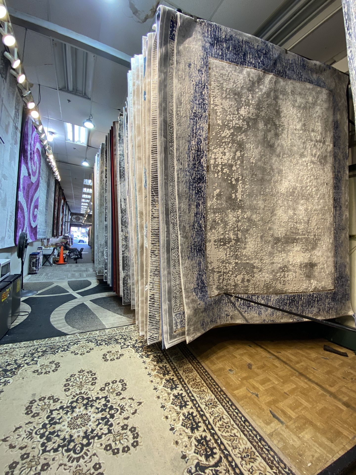 8x10 Area Rugs Carpet Rugs Abstract Design Thick Colors Gary Blue