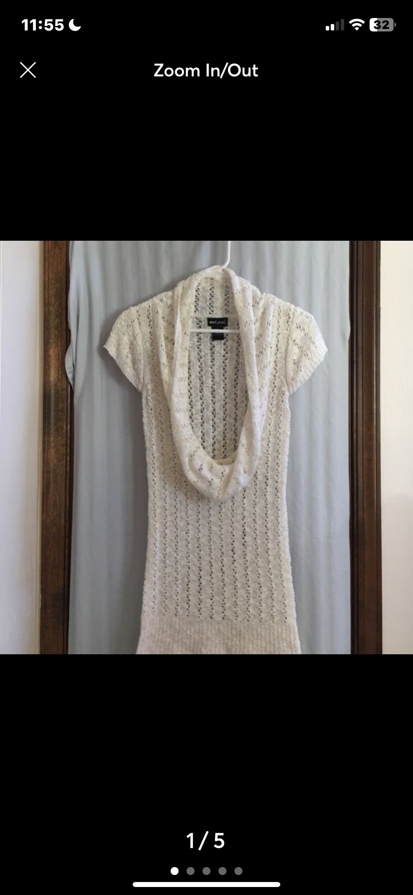 Wet Seal Juniors Medium Off-White Crochet Top