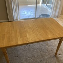 Kitchen Table With Dining Room Leaf Work Oak Wood