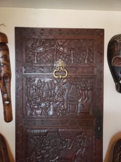 Huge Intricately Carved Door From Cameroon. Africa..39 Inches × 86 Inches
