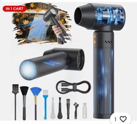Electric Dust Blower, 180,000 rpm Mini Blower, Dust Collector with Torch, 4 Wind Speeds (21,000 mAh) with 25 W Charging Head for Quick Charge, Applies