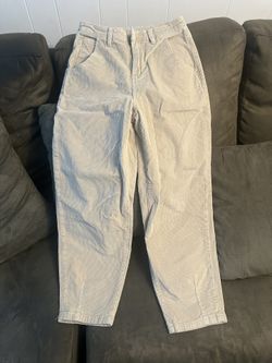 Women Corduroy Beige Pants