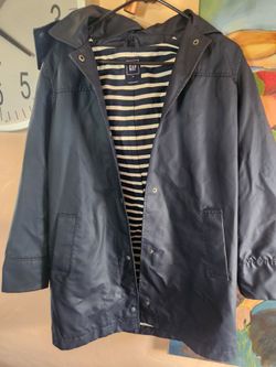 Gap Navy Blue Rain Jacket with Hood