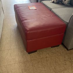 Red leather like cocktail ottoman for only $188 clothes out special