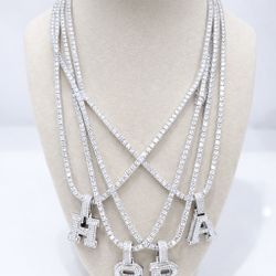 18k gold moissanite tennis style chain plated over 925 silver