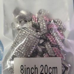 12mm Stainless Steel Iced Bracelet