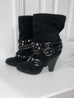 BCBG Generation black suede ankle boot