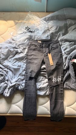 Ksubi Grey Distressed Slim Jeans