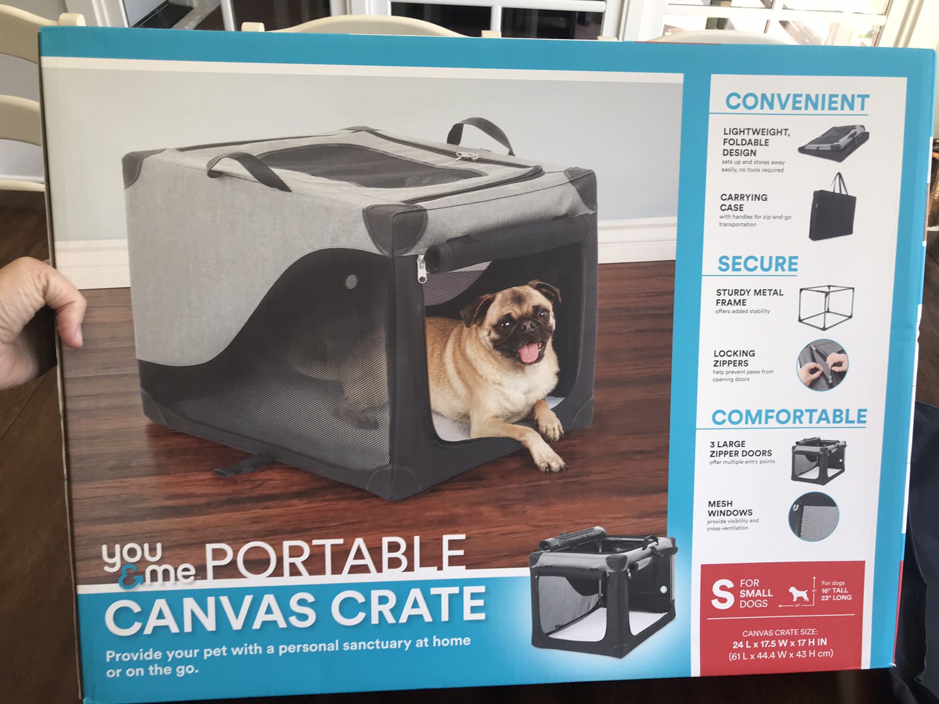 You & Me Portable Canvas Pet Crate