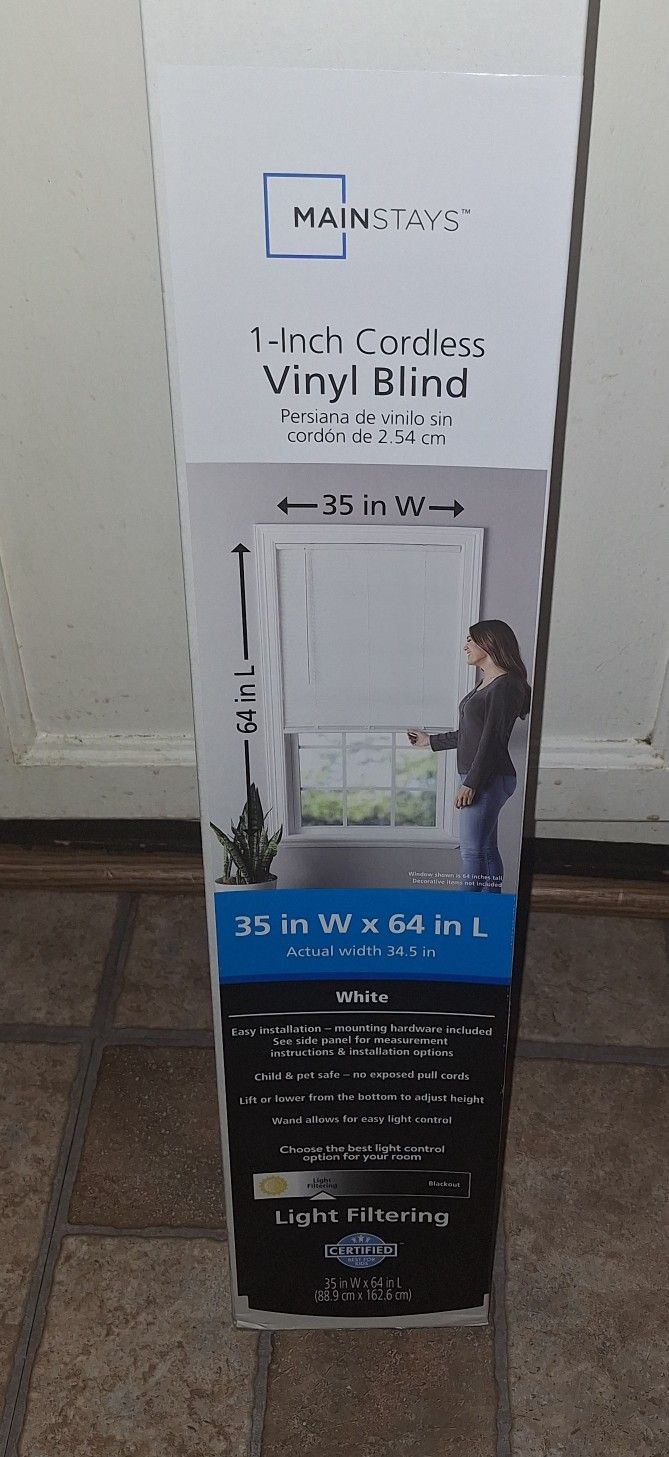 Mainstays 1" Cordless Blind (2 Pack)