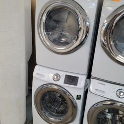 Samsung Front Load Washer and Stackable Gas Dryer Set