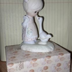 Vintage Precious Moments Girl With Goose