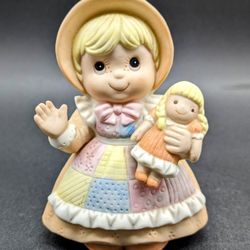 Homco  Little Girl With Doll.  Porcelain Figurine. Very Sweet..EUC