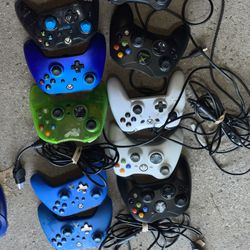 LOT OF 10 OEM Microsoft Original Xbox Controllers🔥 Untested For Parts Or Repair