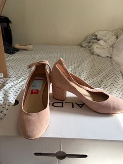 Aldo Pink Suede Block Heel Shoes
