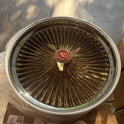 22x8 Gold Spoke/wire Rims/wheels 150 Spoke