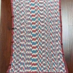 Vintage Bohemian Crochet Knitted Blanket 53x37 inches just $3 xox