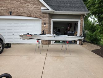 Ascend 128T Kayak with Yak power, trolling motor, and Garmin Echomap 73SV