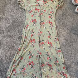 90’s Vintage Floral Long Vibrant Dress