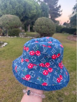 Louis Vuitton Monogram Cherry Denim Bucket Hat - EUC