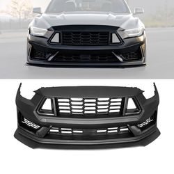 For 15-17 Ford Mustang 24+ Dark Horse HP Style Front Bumper Conversion W/ Grille