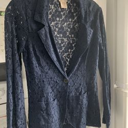 New Blazer. Dark Blue Lace 2 Pocket Blazer. Junior Size Medium