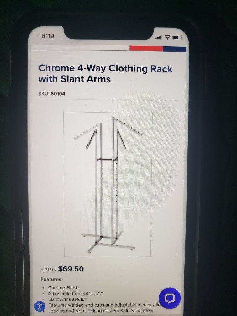 4-Way Clothing Rack with Slant Arms