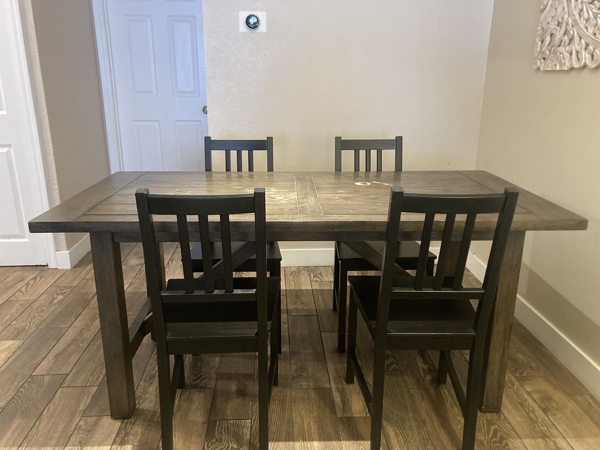 Wood Dining Table With 4 Chairs 